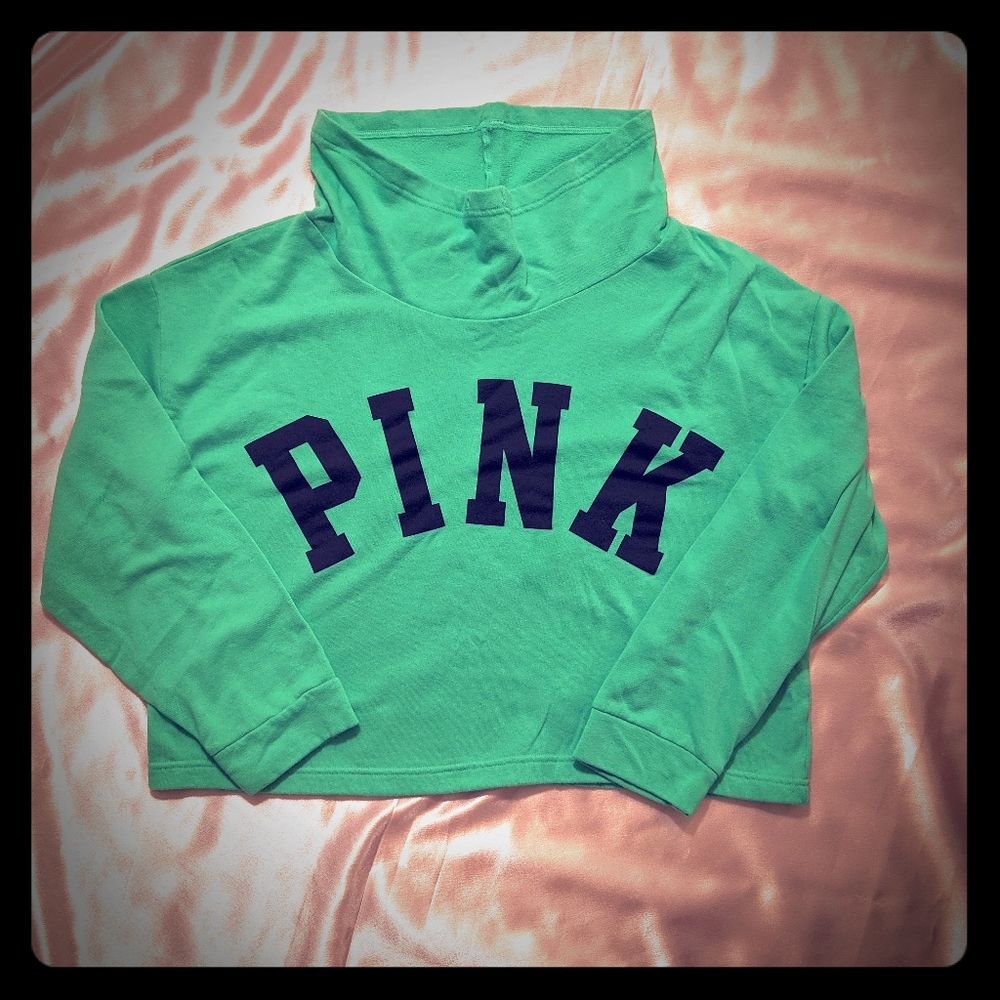 Green cowl neck crop top
